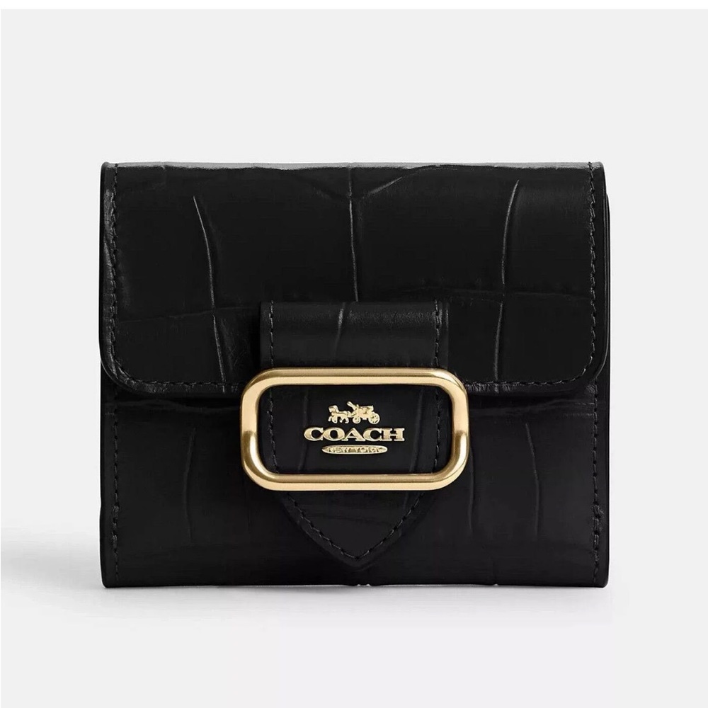 NWT Coach Small Morgan Wallet Gold/Black